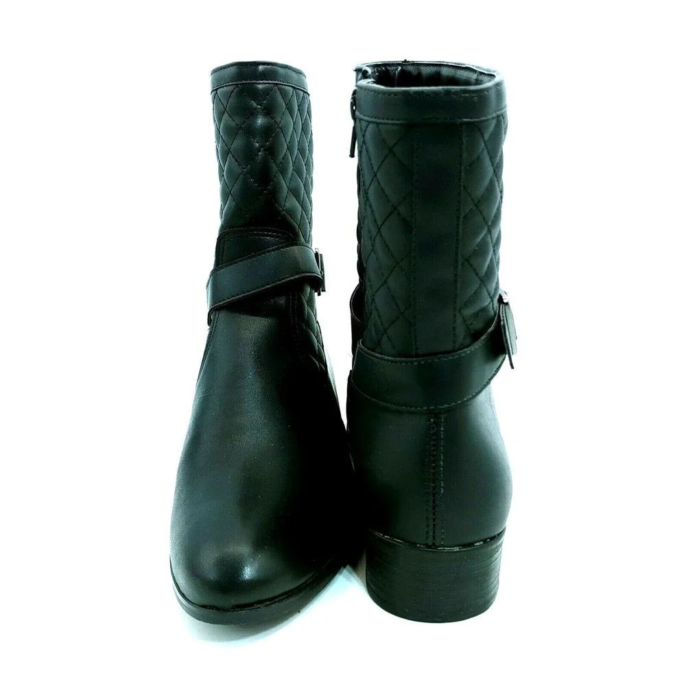 Suzana Santos Shoes Womens Shangai Preto Quilted‎ Ankle Boots Zip Black 9